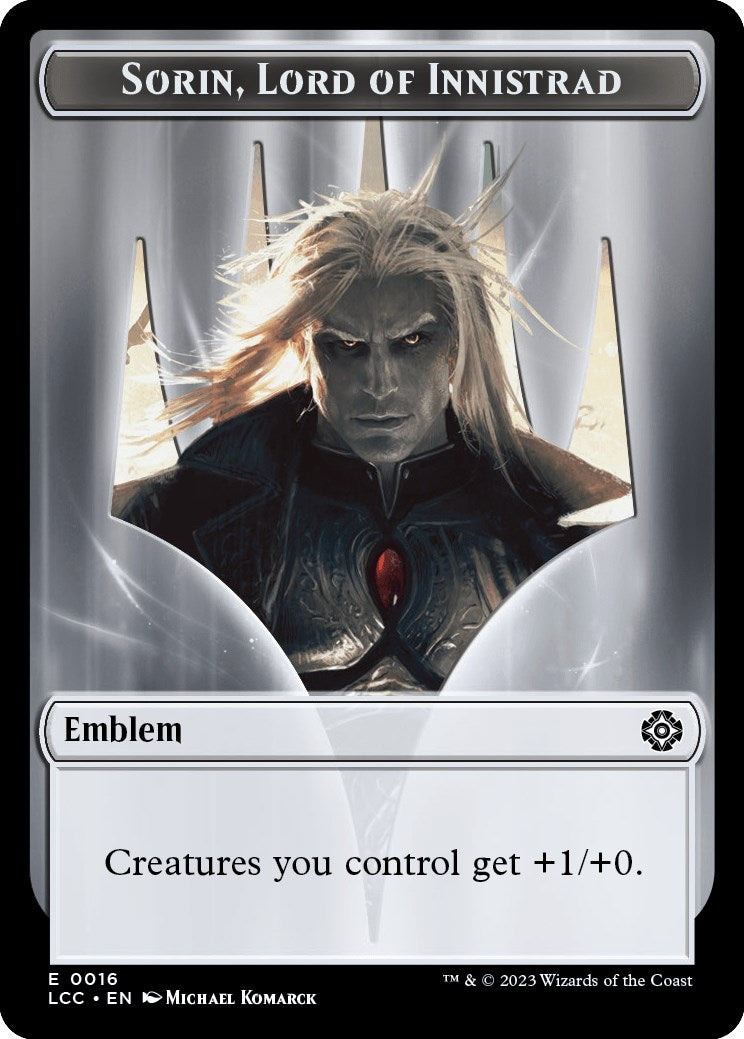 Emblem Sorin Lord of Innistrad Vampire 0004 Double Sided Token (16 // 4) [LCC]