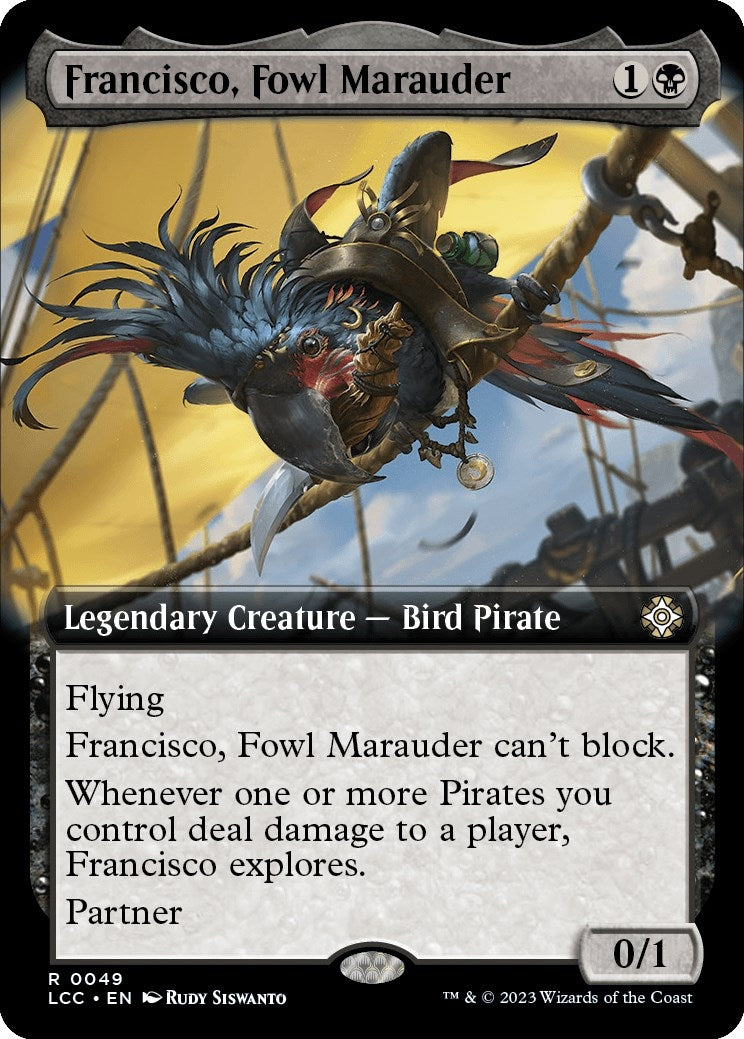Francisco, Fowl Marauder (Extended Art) [The Lost Caverns of Ixalan Commander]