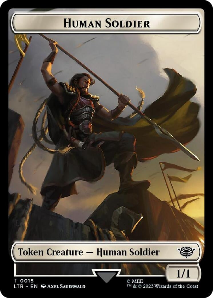 Human Soldier 0015 Food 0023 Double Sided Token Surge Foil (15 // 23) [LTR]