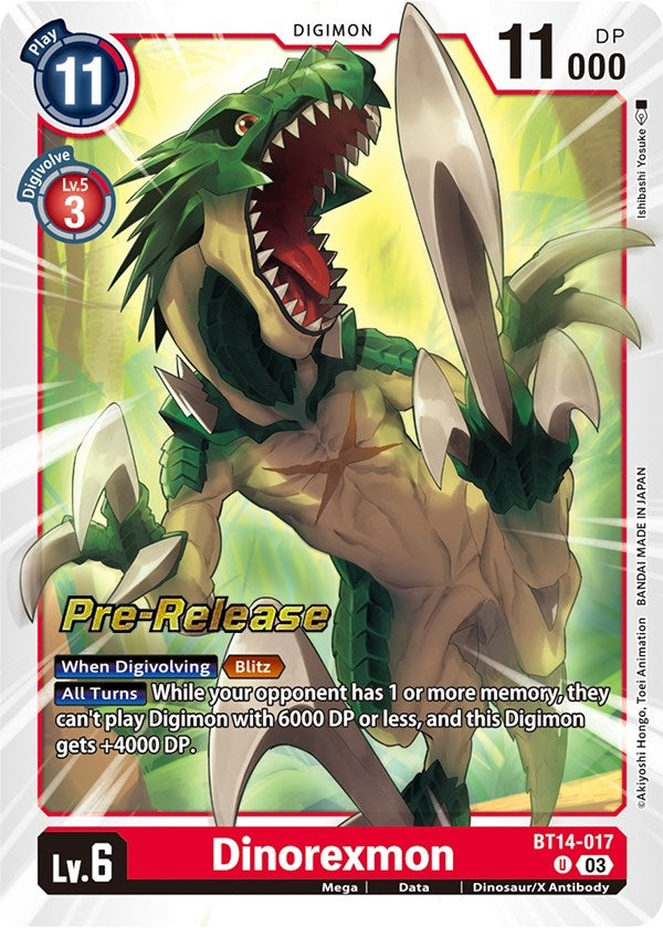 Image for Dinorexmon [Blast Ace Pre-Release Cards]