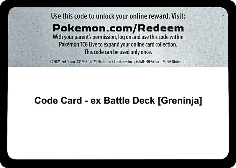 Code Card ex Battle Deck Greninja [MCAP]