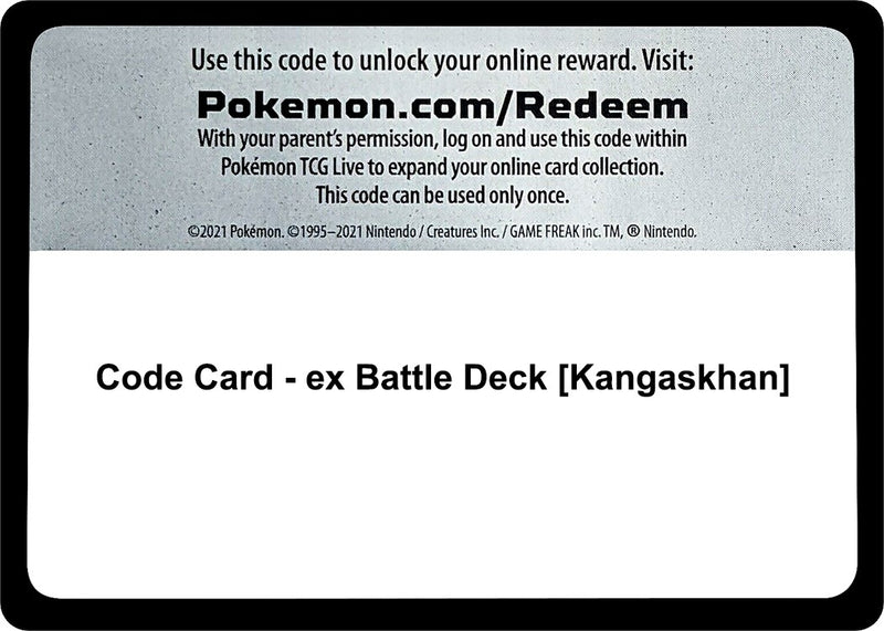 Code Card ex Battle Deck Kangaskhan [MCAP]