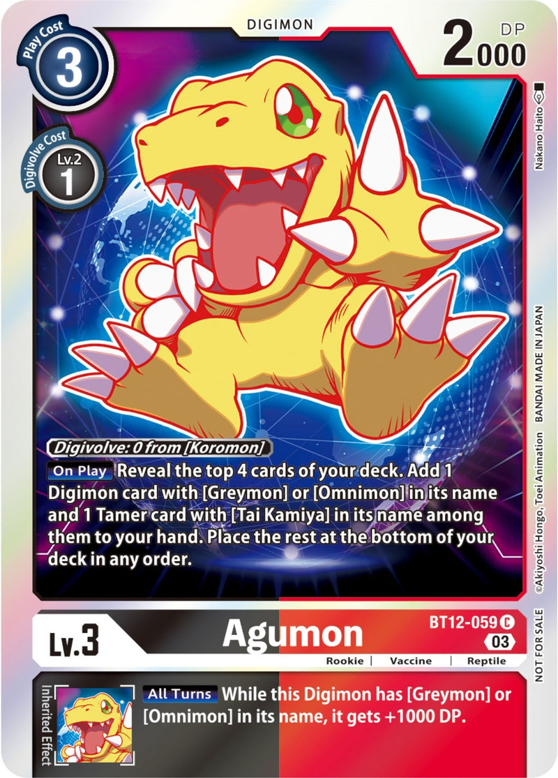 Image for Agumon - BT12-059 (Official Tournament Pack Vol.11) [Across Time]