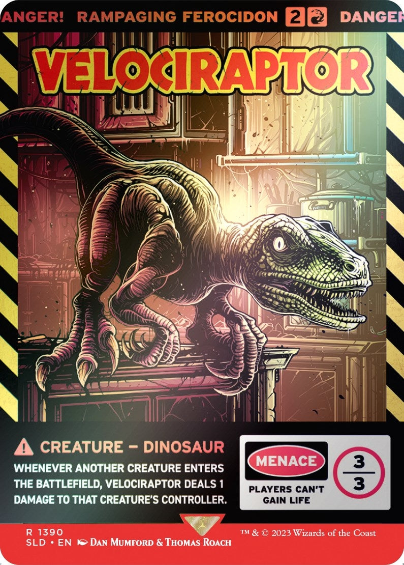 Velociraptor Rampaging Ferocidon Rainbow Foil (1390) [SLD]