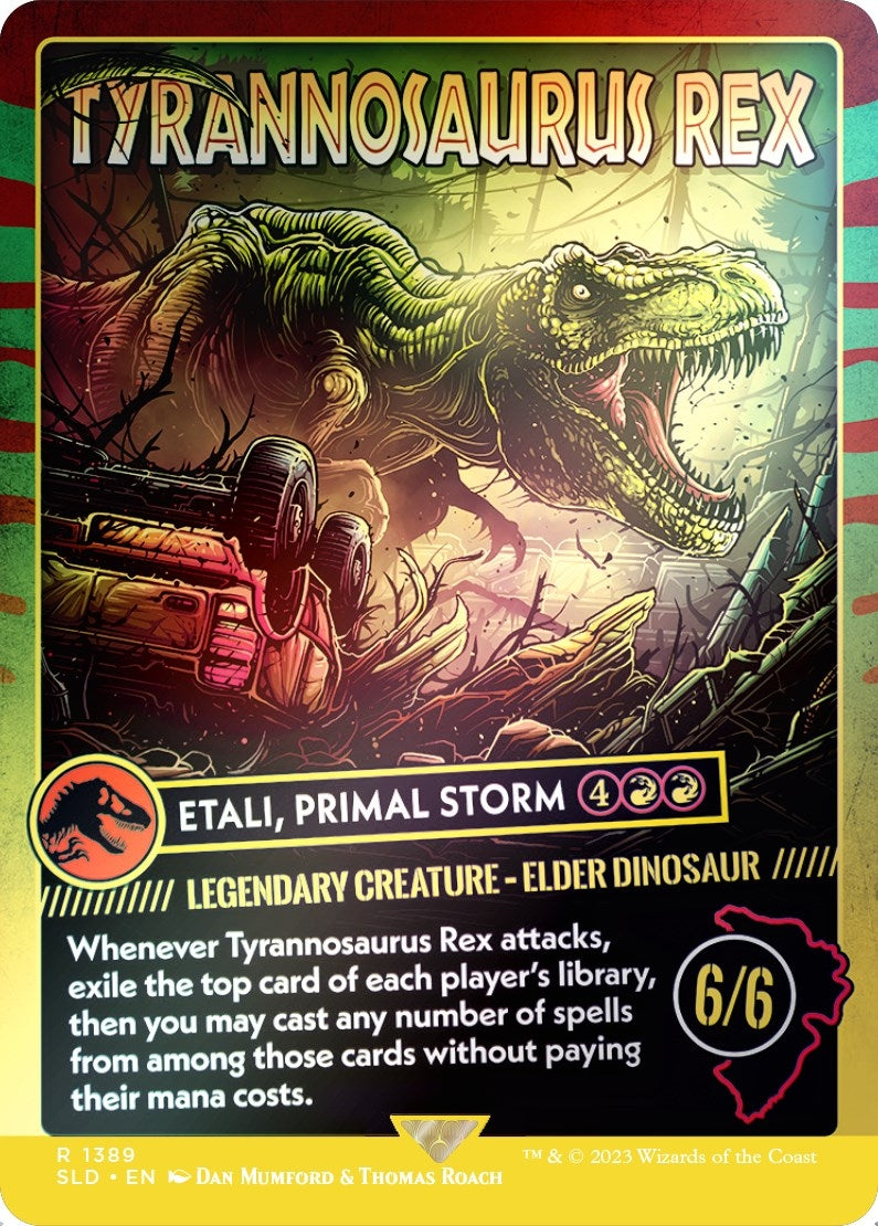 Tyrannosaurus Rex Etali Primal Storm Rainbow Foil (1389) [SLD]
