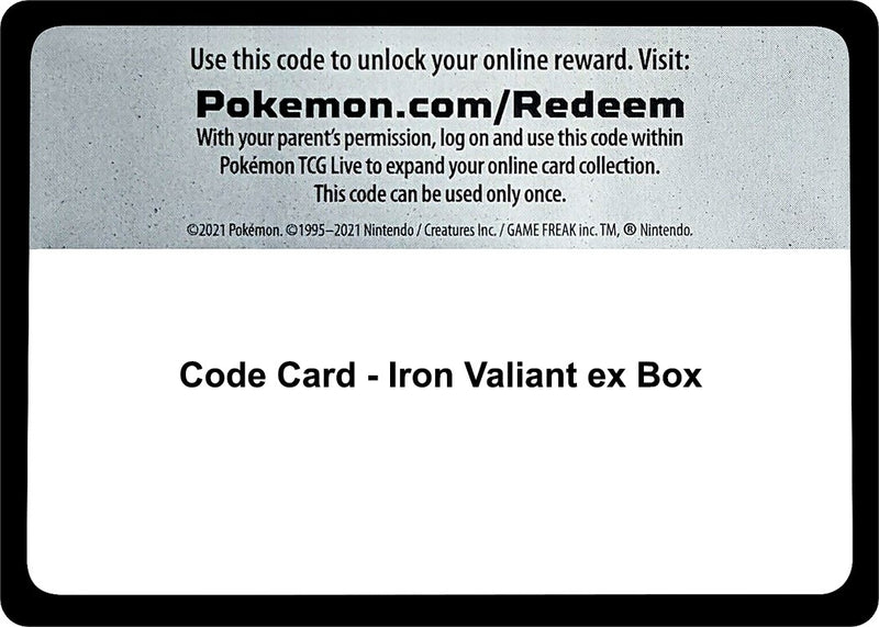 Code Card Iron Valiant ex Box [MCAP]