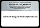 Code Card League Battle Deck Miraidon ex [MCAP]