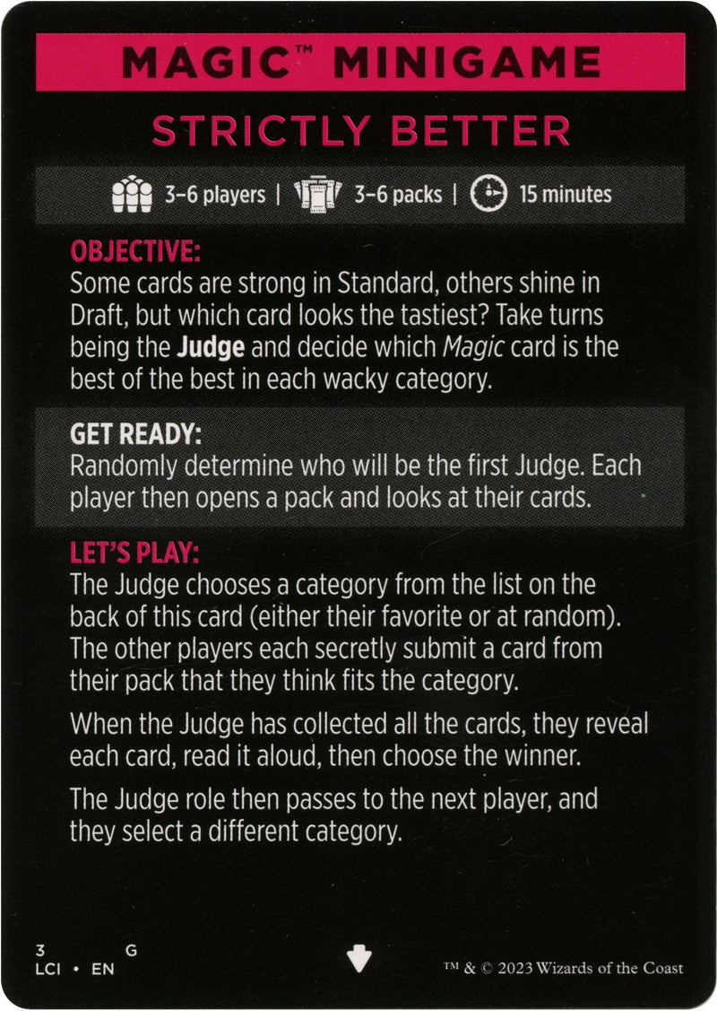 Magic Minigame Strictly Better (3) [LCI]