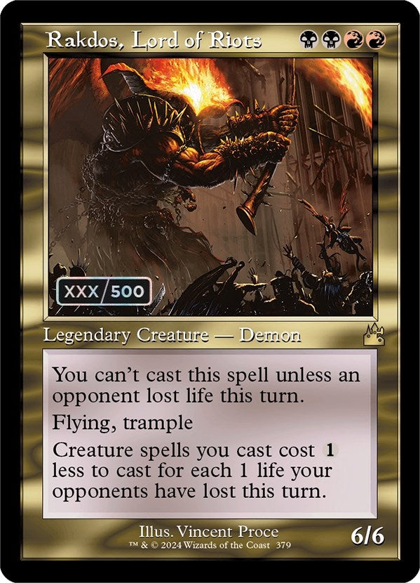 Rakdos Lord of Riots Retro Frame Serial Numbered (379) [RVR]