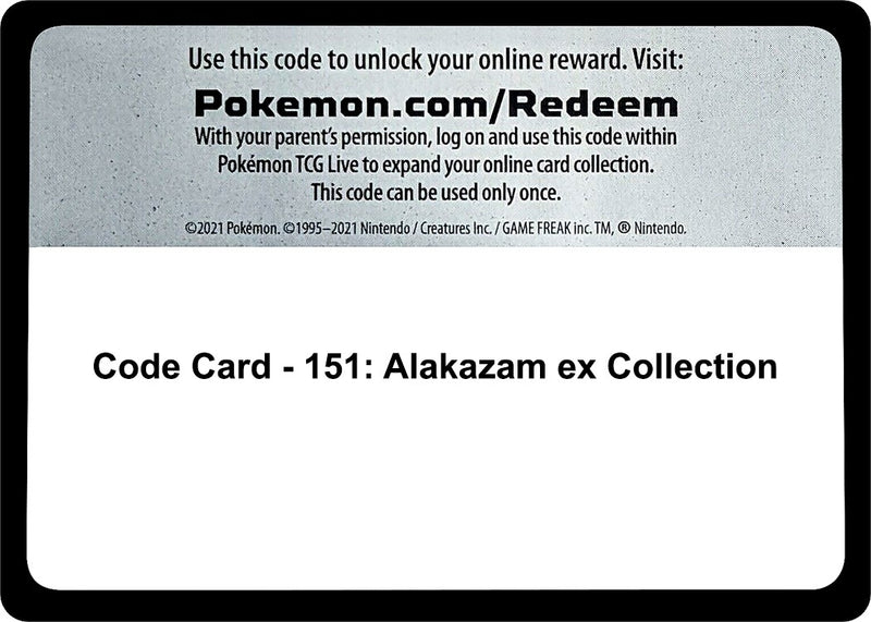 Code Card 151 Alakazam ex Collection [MEW]