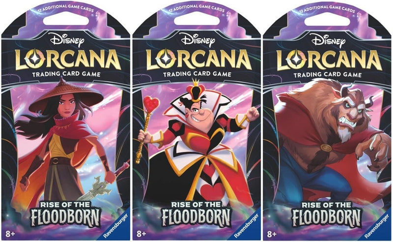 Disney Lorcana Rise of the Floodborn Sleeved Booster Pack Art Bundle Set of 3 () [2]