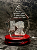 Imperial Gatekeeper Large Faceted 3D Crystal Engraving – Premium Sci-Fi Fantasy Display