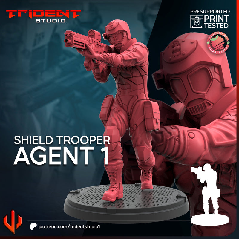 SHIELD TROOPER AGENT - Marvel MCP-Compatible 40mm Resin Miniature