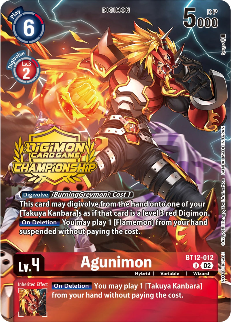 Image for Agunimon (Championship 2023 Tamers Pack) [Across Time]