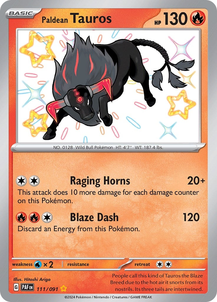 Paldean Tauros 111 091 (111/091) [PAF]
