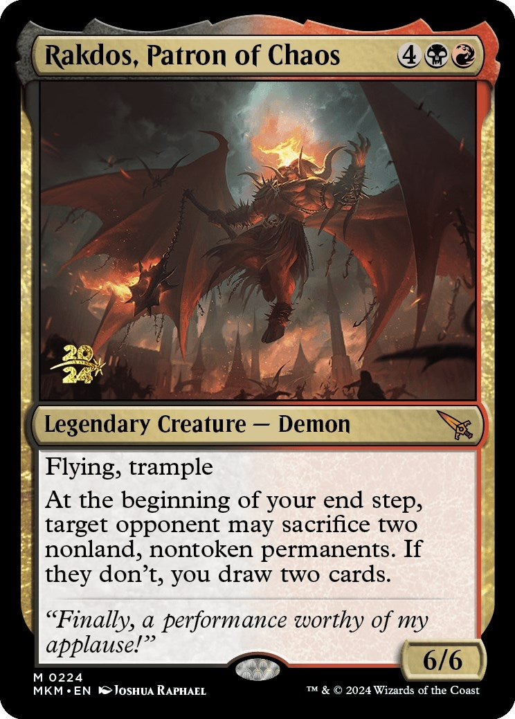 Rakdos, Patron of Chaos [Murders at Karlov Manor Prerelease Promos]