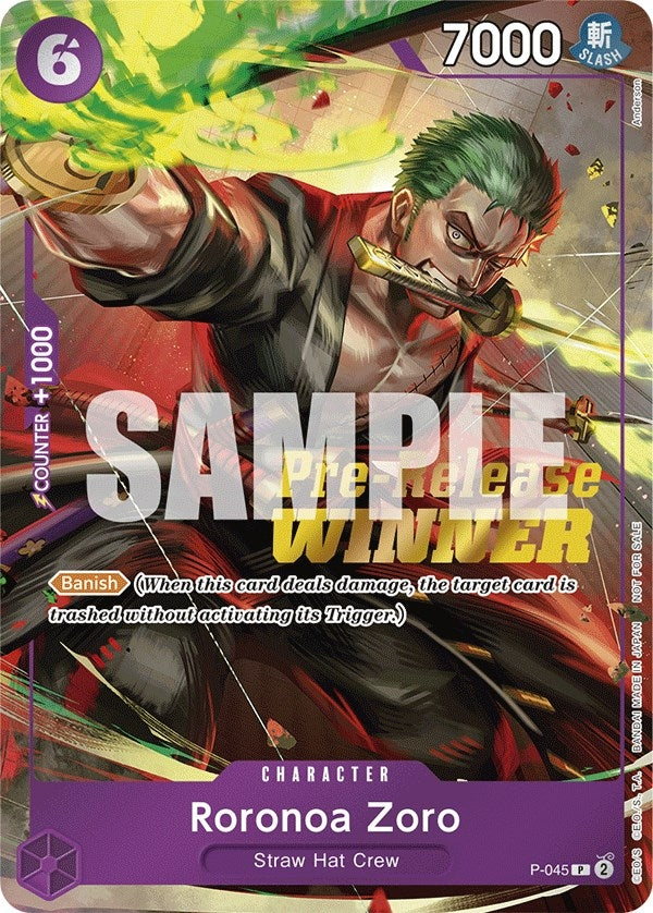 Roronoa Zoro OP 06 Pre Release Tournament Winner (P-045) [OP-PR]