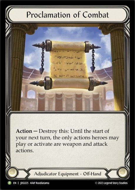 Image for Proclamation of Combat - JDG025 [Flesh and Blood: Promo Cards]