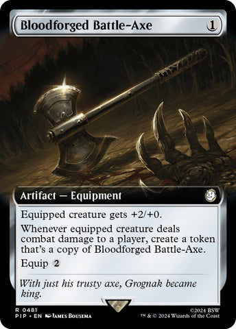 Bloodforged Battle Axe Extended Art (481) [PIP]