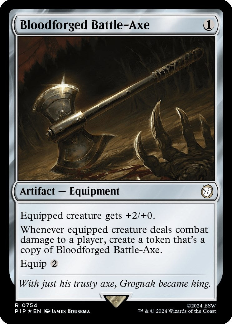 Bloodforged Battle Axe Surge Foil (754) [PIP]