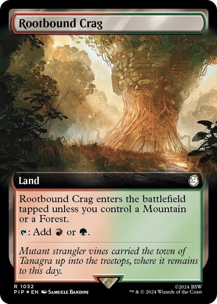 Rootbound Crag Extended Art Surge Foil (1032) [PIP]