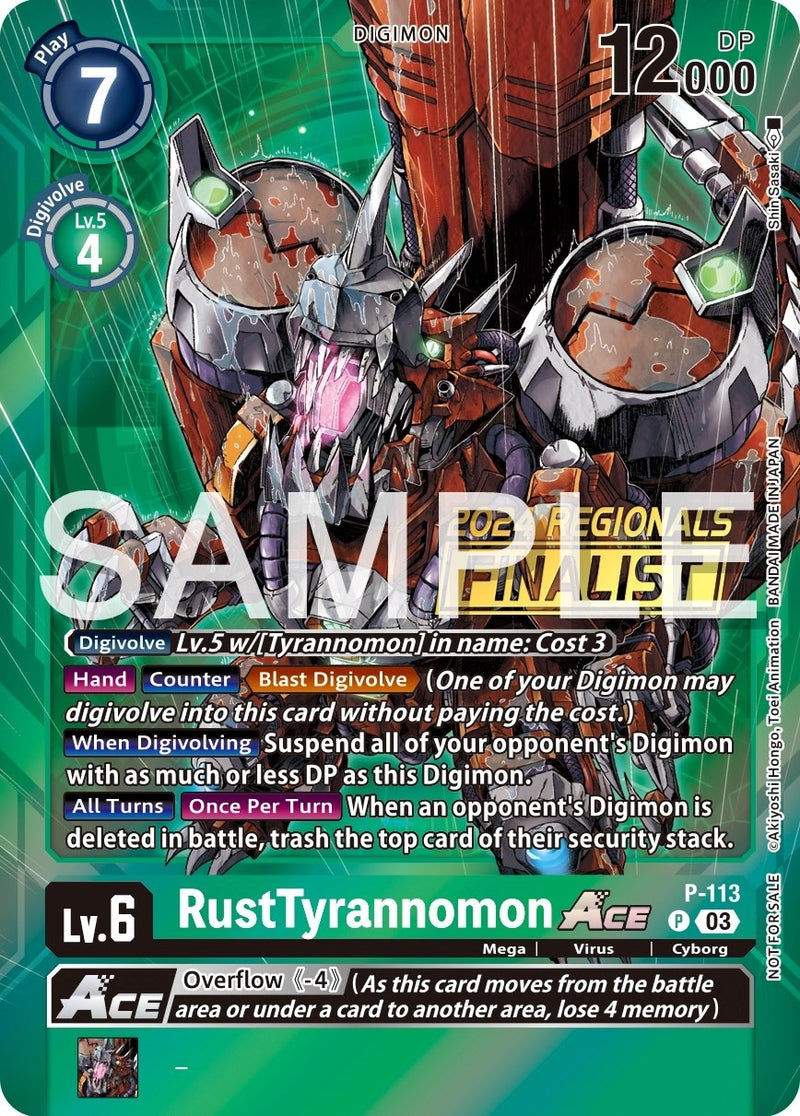 Image for RustTyrannomon ACE - P-113 (2024 Regionals Finalist) [Digimon Promotion Cards]