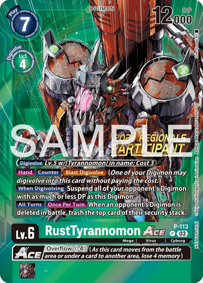 Image for RustTyrannomon ACE - P-113 (2024 Regionals Participant) [Digimon Promotion Cards]