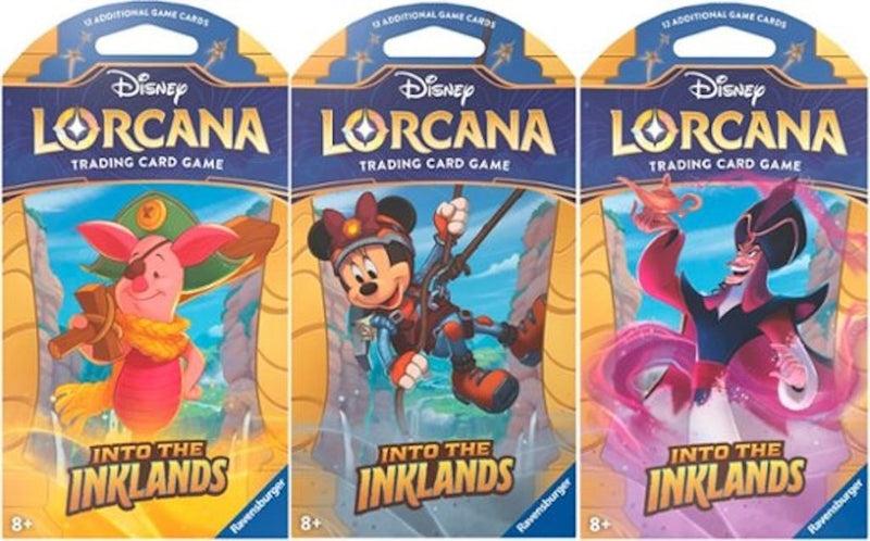 Disney Lorcana Into the Inklands Sleeved Booster Pack Art Bundle Set of 3 () [3]