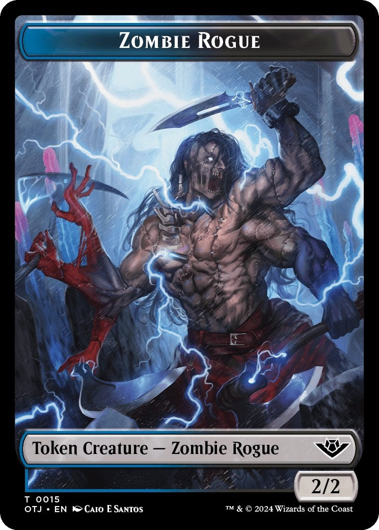 Zombie Rogue Plot Double Sided Token (15 // 20) [OTJ]