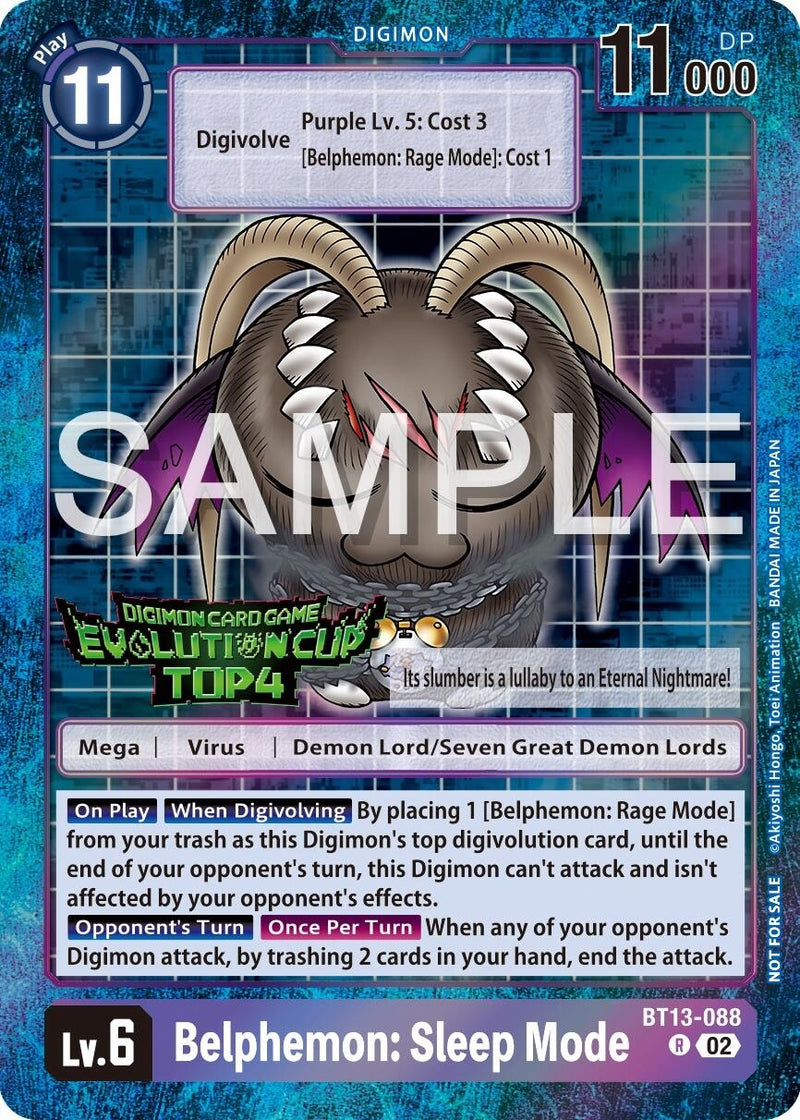 Image for Belphemon: Sleep Mode - BT13-088 (2024 Evolution Cup Top 4) [Versus Royal Knights]