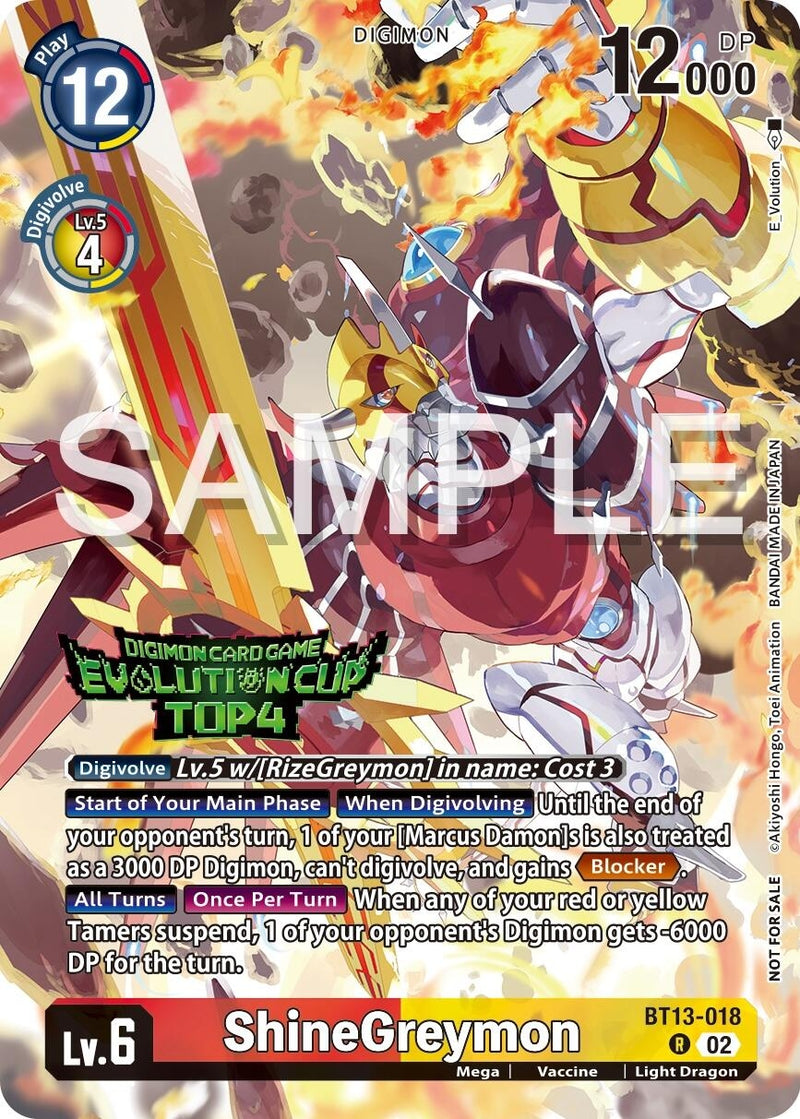 Image for ShineGreymon - BT13-018 (2024 Evolution Cup Top 4) [Versus Royal Knights]