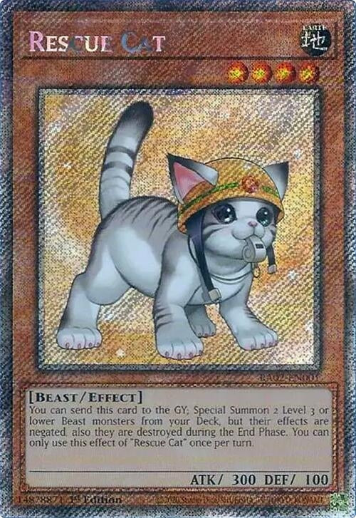 Rescue Cat Alternate Art Platinum Secret Rare (RA02-EN001) [RA02]