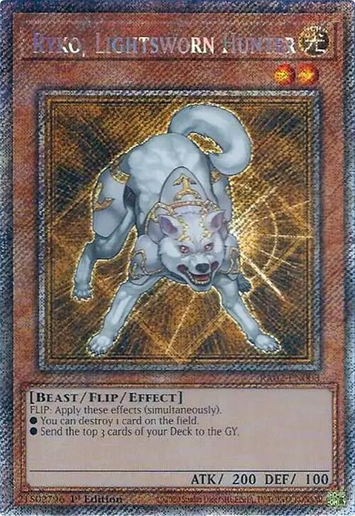 Ryko Lightsworn Hunter Platinum Secret Rare (RA02-EN003) [RA02]