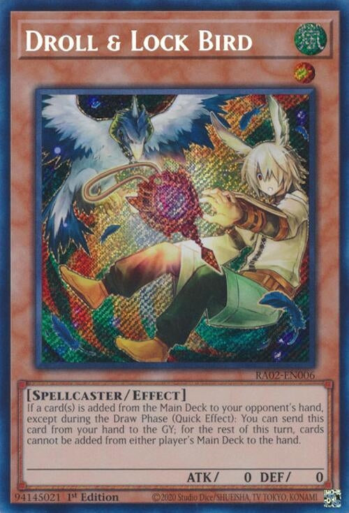 Droll and Lock Bird Alternate Art Secret Rare (RA02-EN006) [RA02]