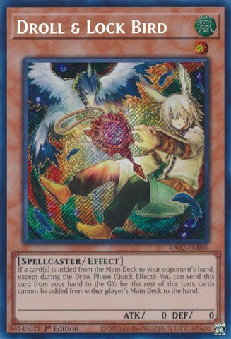 Droll and Lock Bird Alternate Art Secret Rare (RA02-EN006) [RA02]