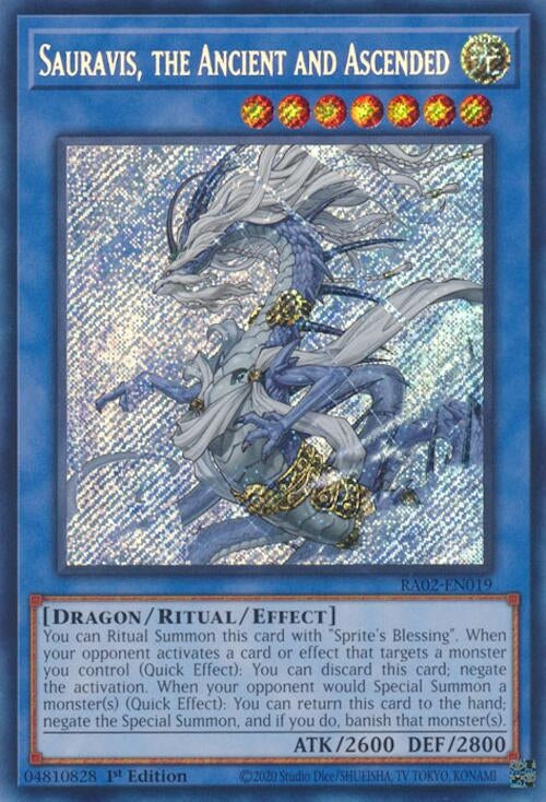 Sauravis the Ancient and Ascended Secret Rare (RA02-EN019) [RA02]