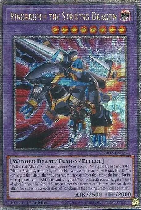 Rindbrumm the Striking Dragon Quarter Century Secret Rare (RA02-EN025) [RA02]