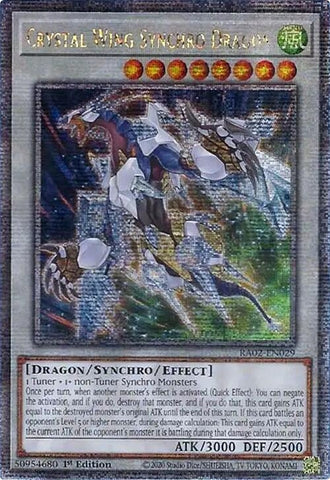 Crystal Wing Synchro Dragon Platinum Secret Rare (RA02-EN029) [RA02]