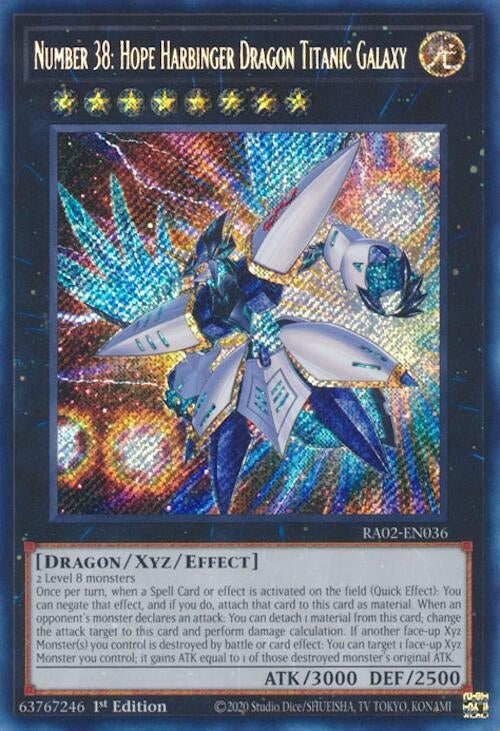 Number 38 Hope Harbinger Dragon Titanic Galaxy Secret Rare (RA02-EN036) [RA02]