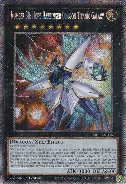 Number 38 Hope Harbinger Dragon Titanic Galaxy Platinum Secret Rare (RA02-EN036) [RA02]