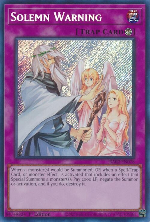 Solemn Warning Secret Rare (RA02-EN078) [RA02]