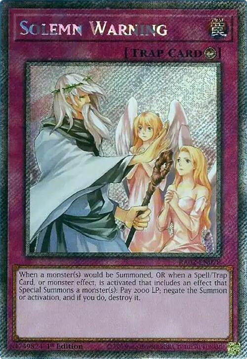 Solemn Warning Platinum Secret Rare (RA02-EN078) [RA02]