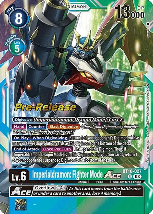 Image for Imperialdramon: Fighter Mode ACE [Beginning Observer Pre-Release Cards]