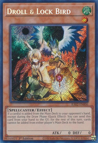 Droll and Lock Bird Secret Rare (RA02-EN006) [RA02]