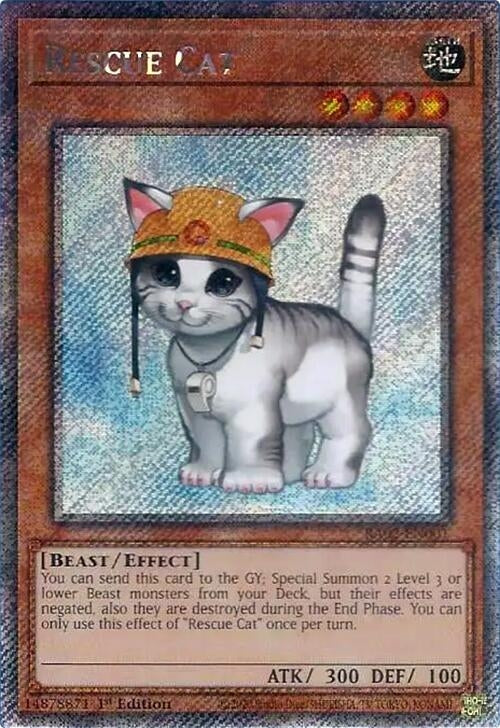 Rescue Cat Platinum Secret Rare (RA02-EN001) [RA02]