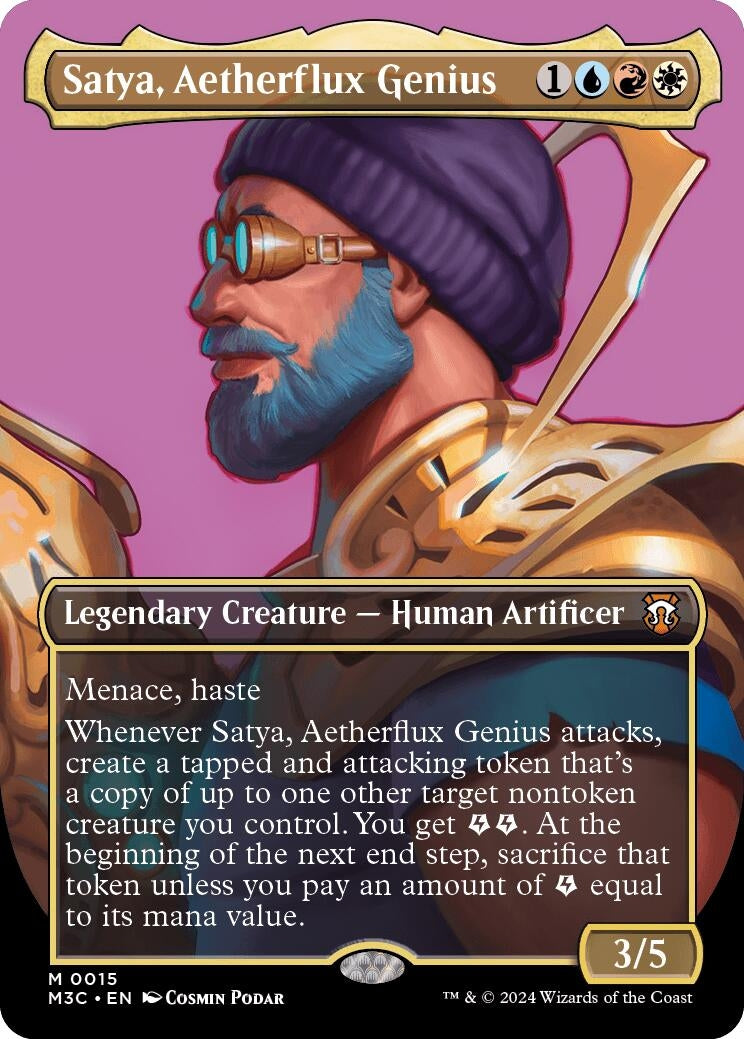 Satya, Aetherflux Genius (Borderless) [Modern Horizons 3 Commander]