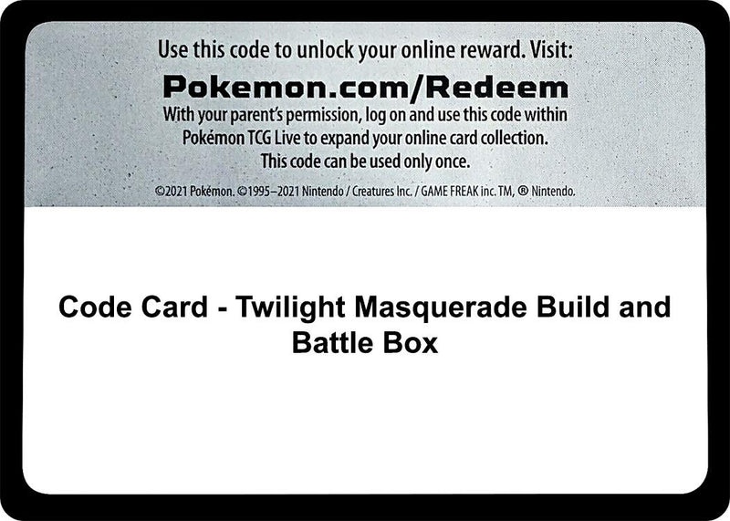 Code Card Twilight Masquerade Build and Battle Box [TWM]