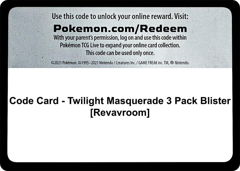 Code Card Twilight Masquerade 3 Pack Blister Revavroom [TWM]