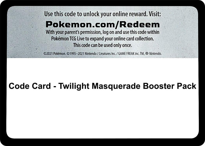 Code Card Twilight Masquerade Booster Pack [TWM]