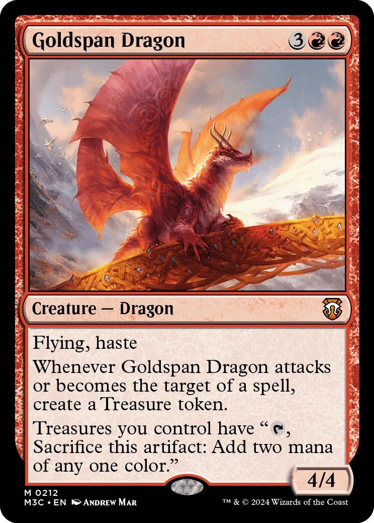 Goldspan Dragon (Ripple Foil) [Modern Horizons 3 Commander]